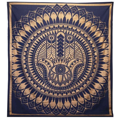 Wall Hanging Elephant Hamsa - Blue Gold